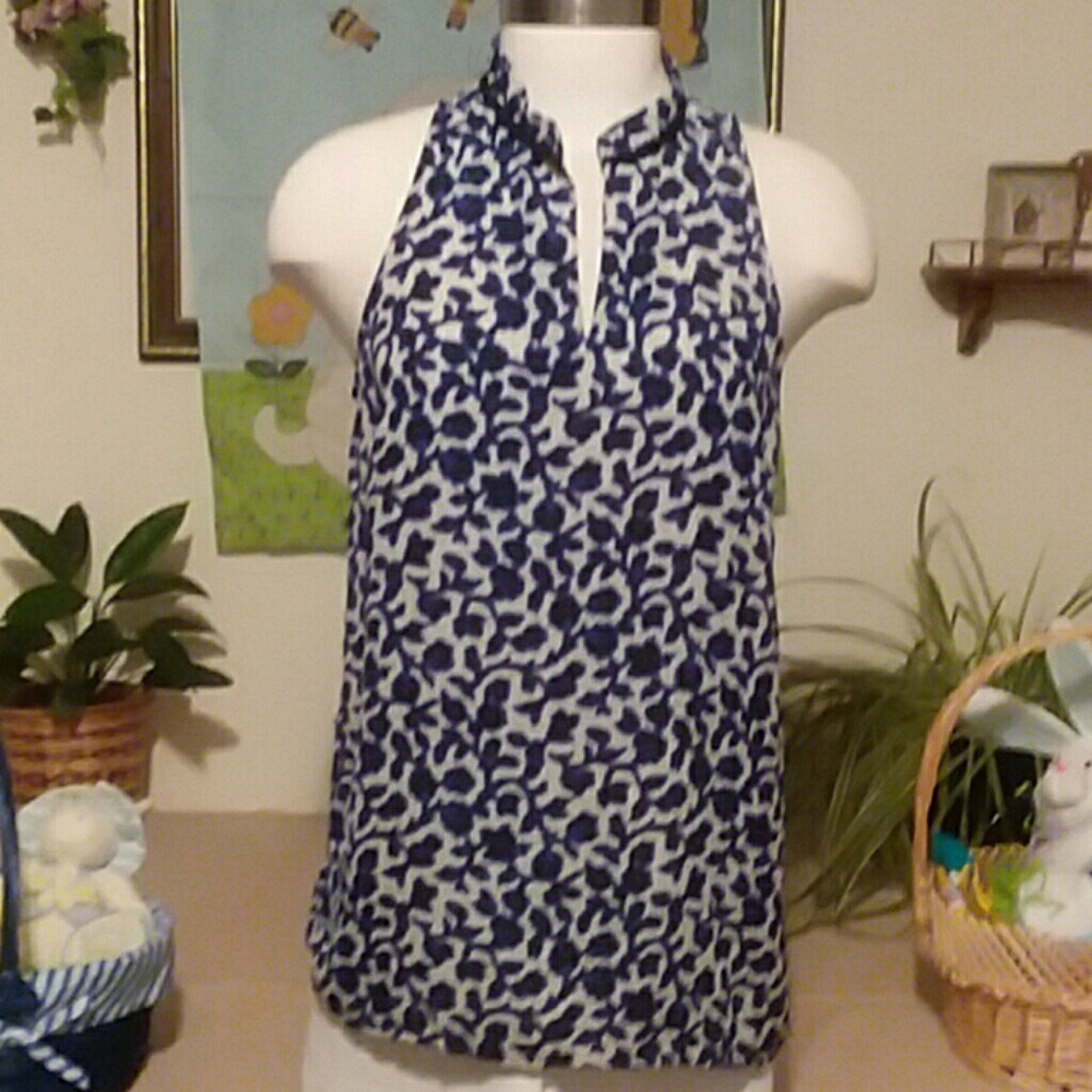 Top, Cynthia Rowley sleeveless  tunic blouse blue